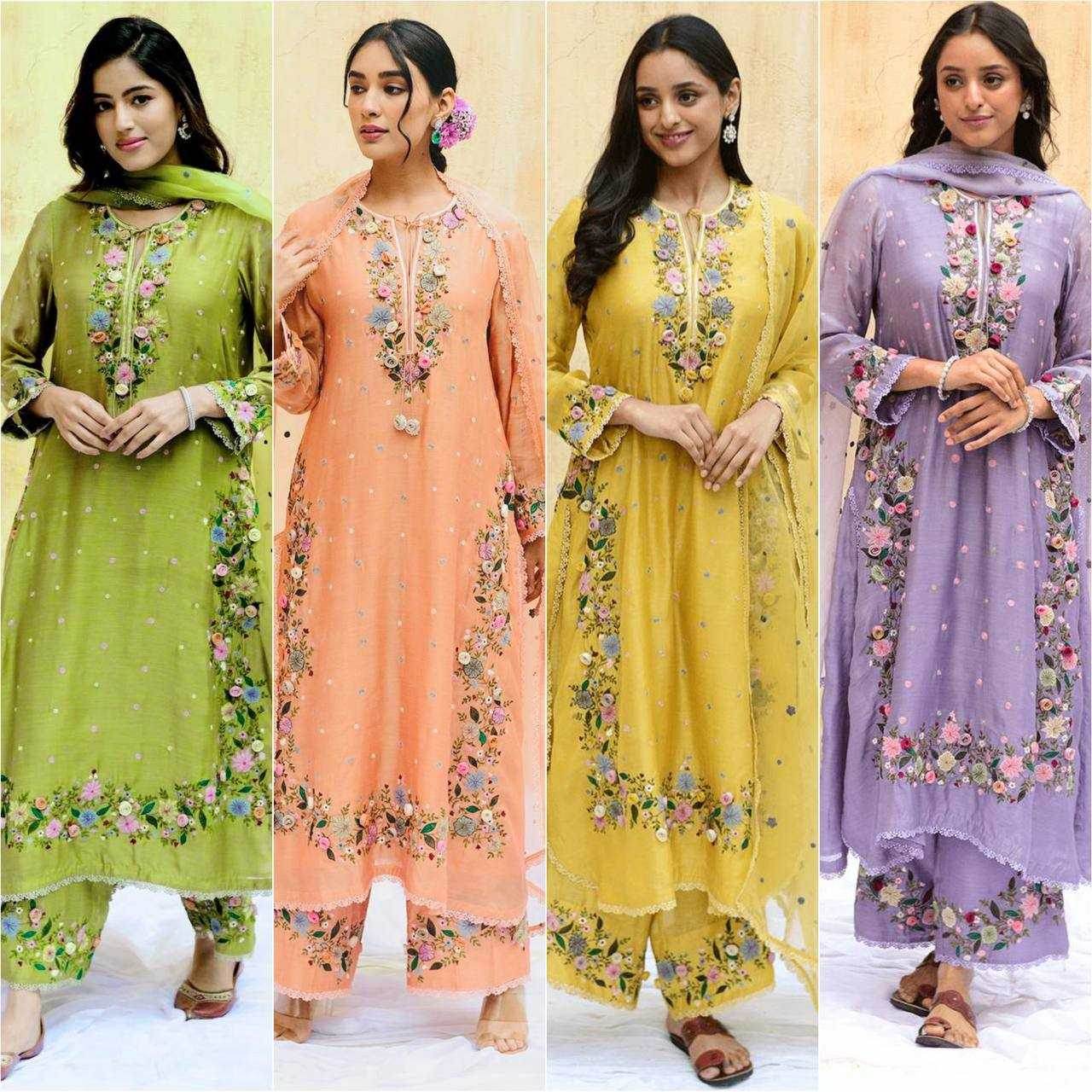 Faux Georgette Embroidery Palazzo Suit - MYLUXURY LANE ENTERPRISE
